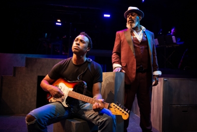 Carleton Bluford and Lee Palmer in PASSING STRANGE. Photo by Todd Collins
