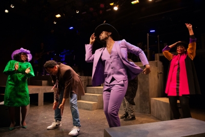 Dee-Dee Darby-Duffin, Carleton Bluford, Jamal A. Shuriah, and Latoya Cameron in PASSING STRANGE. Photo by Todd Collins